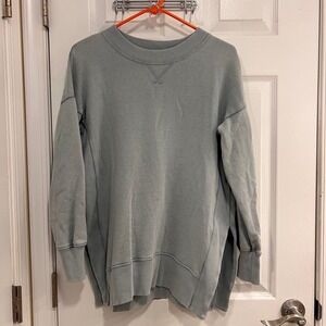 Aerie‎ Light Blue Washed Oversized Crewneck Sweatshirt